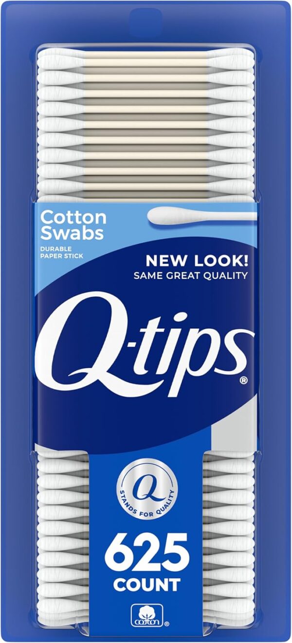 q tips 100% cotton swabs – 625 pack | gentle hygiene & beauty care