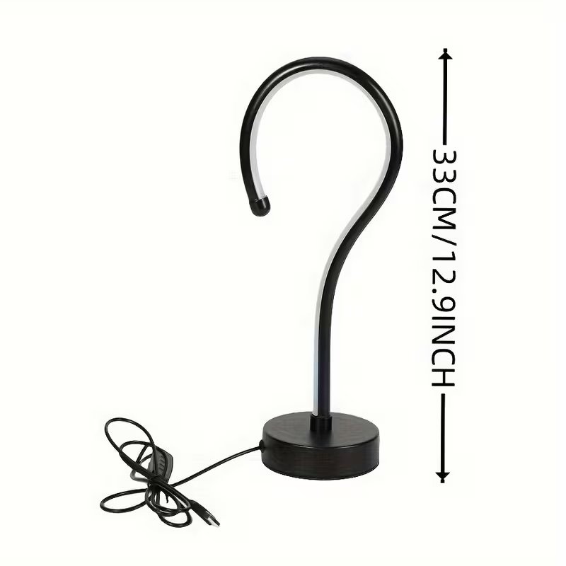 86016afd-bcb6-4cbd-8a8e-7a2910a4e2ad.jpg 2PC Creative Question Mark Shape Table Lamp, USB Three-color Dimming Desktop Decoration Table Lamp - Image 4